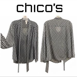 Chico’s 🌟 Women’s Tie-Front Blouse - Size 1 ( US 8/10/MED)